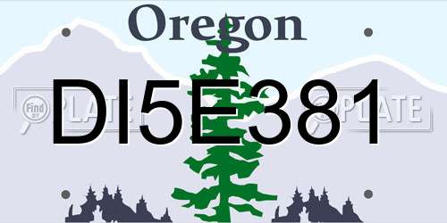 DI5E381 Oregon License Plate