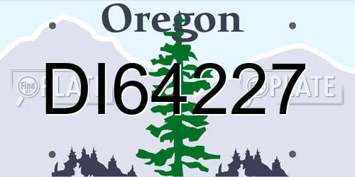 DI64227 Oregon License Plate