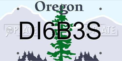 DI6B3S Oregon License Plate