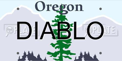 DIABLO Oregon License Plate