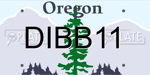 DIBB11 Oregon License Plate