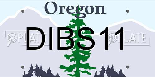 DIBS11 Oregon License Plate