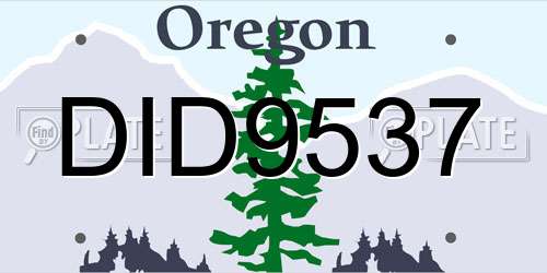 DID9537 Oregon License Plate
