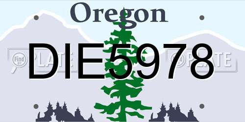 DIE5978 Oregon License Plate