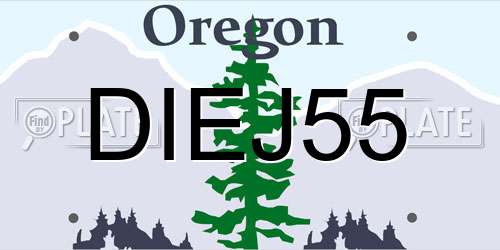 DIEJ55 Oregon License Plate