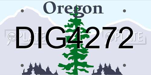 DIG4272 Oregon License Plate