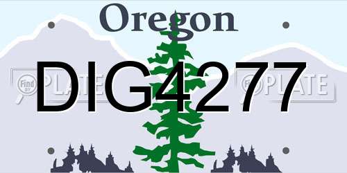 DIG4277 Oregon License Plate