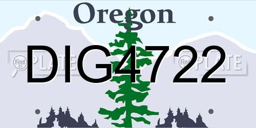 DIG4722 Oregon License Plate