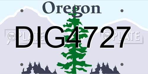 DIG4727 Oregon License Plate