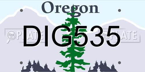 DIG535 Oregon License Plate