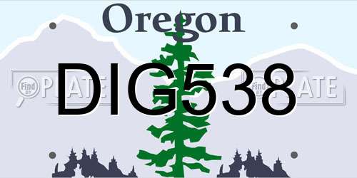 DIG538 Oregon License Plate