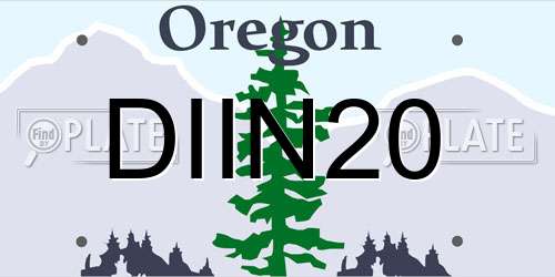 DIIN20 Oregon License Plate