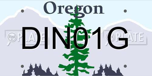 DIN01G Oregon License Plate