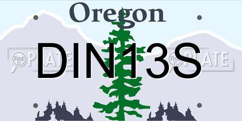 DIN13S Oregon License Plate
