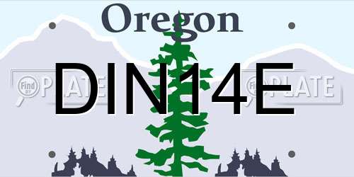 DIN14E Oregon License Plate