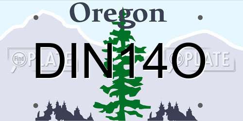 DIN14O Oregon License Plate