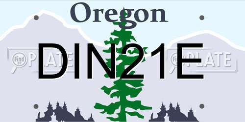 DIN21E Oregon License Plate
