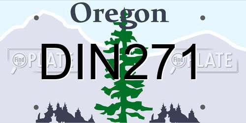 DIN271 Oregon License Plate