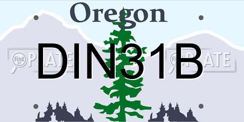 DIN31B Oregon License Plate