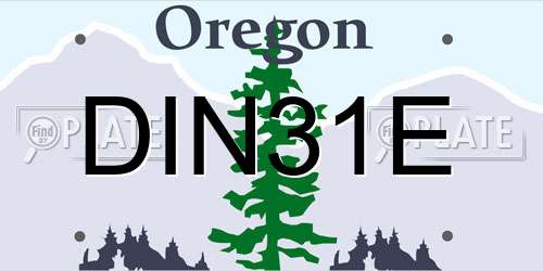 DIN31E Oregon License Plate