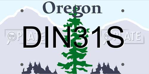 DIN31S Oregon License Plate