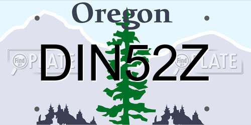 DIN52Z Oregon License Plate