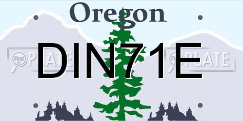 DIN71E Oregon License Plate
