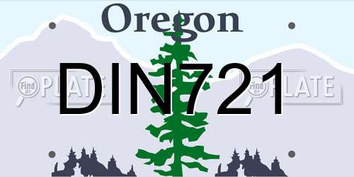 DIN721 Oregon License Plate