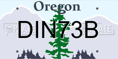 DIN73B Oregon License Plate