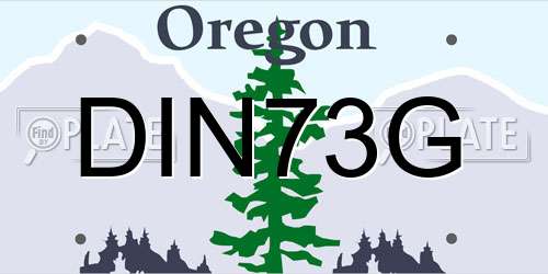 DIN73G Oregon License Plate