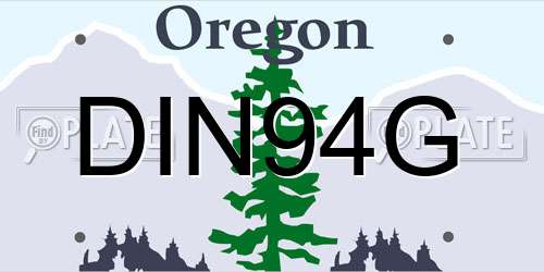 DIN94G Oregon License Plate