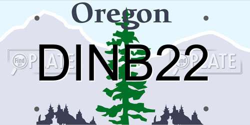 DINB22 Oregon License Plate