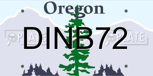 DINB72 Oregon License Plate