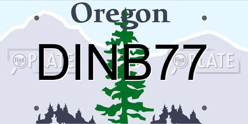 DINB77 Oregon License Plate