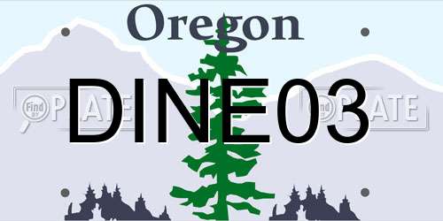 DINE03 Oregon License Plate