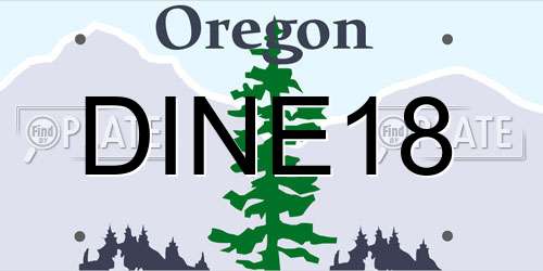 DINE18 Oregon License Plate