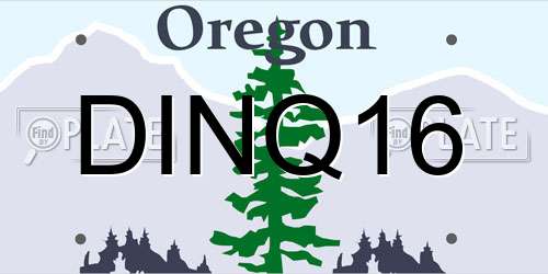 DINQ16 Oregon License Plate