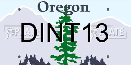 DINT13 Oregon License Plate