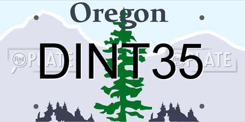 DINT35 Oregon License Plate