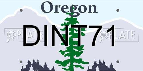 DINT71 Oregon License Plate