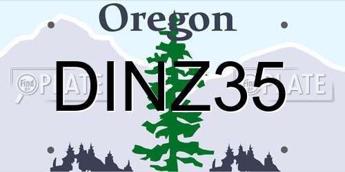 DINZ35 Oregon License Plate