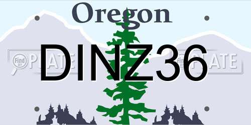 DINZ36 Oregon License Plate