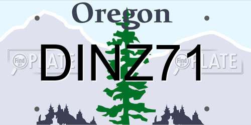 DINZ71 Oregon License Plate