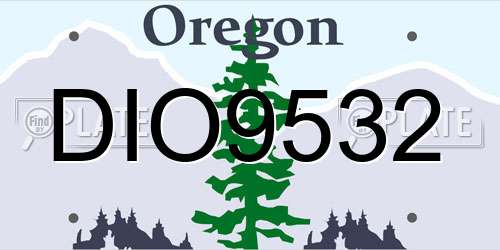 DIO9532 Oregon License Plate