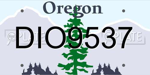 DIO9537 Oregon License Plate