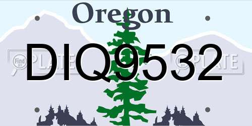 DIQ9532 Oregon License Plate