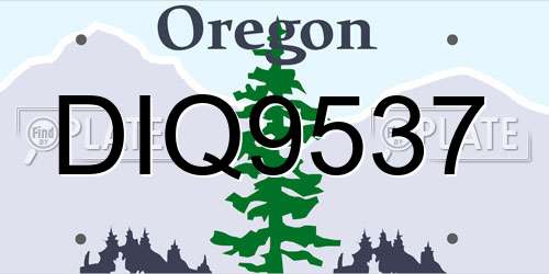 DIQ9537 Oregon License Plate