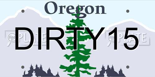 DIRTY15 Oregon License Plate