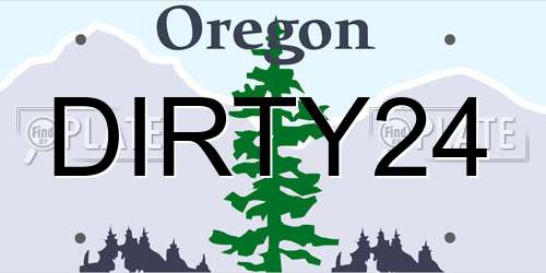 DIRTY24 Oregon License Plate