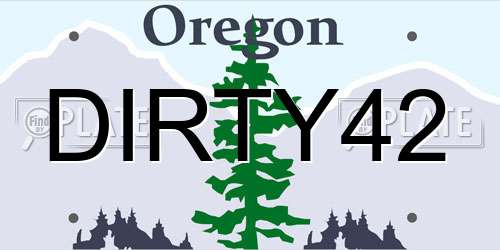 DIRTY42 Oregon License Plate
